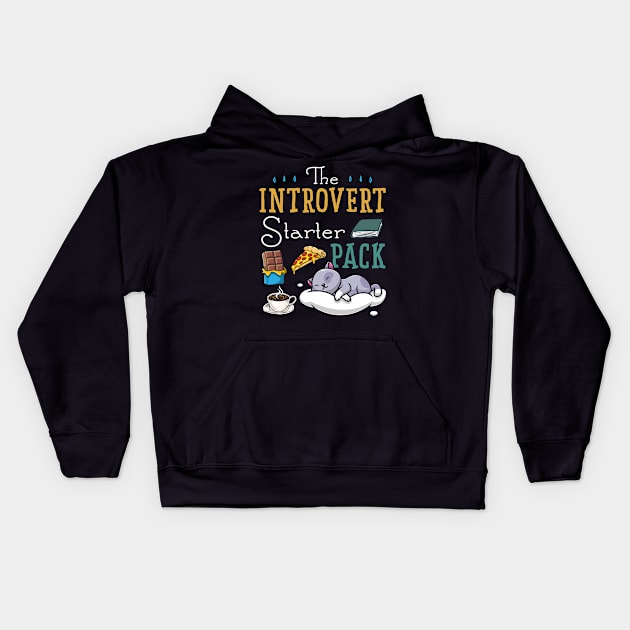 Introvert Shirt For Men Women The Introvert Starter Pack Book, Rain, Chocolate, Cat.. Gift For Women Men Kids Hoodie by paynegabriel